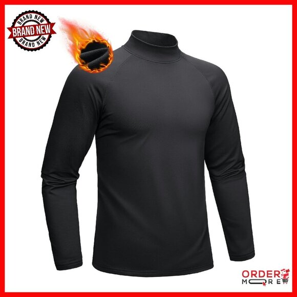 Other - Men's Thermal Mock Neck Fleece Lined Base Layer Long Sleeve Shirt